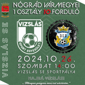 Read more about the article 🆚 NVM1.o 10f.  Vizslás SE – Balassagyarmati VSE 2:1