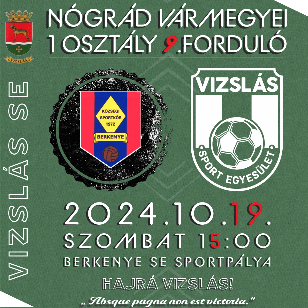 Read more about the article 🆚 NVM1.o 9f. Berkenye SE – Vizslás SE